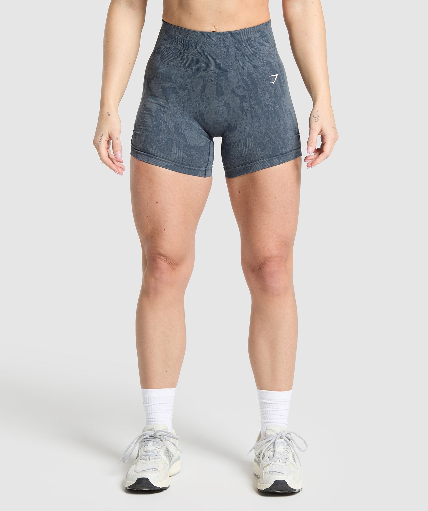 Gymshark Adapt Camo Seamless Shorts - Titanium Blue/Denim Grey