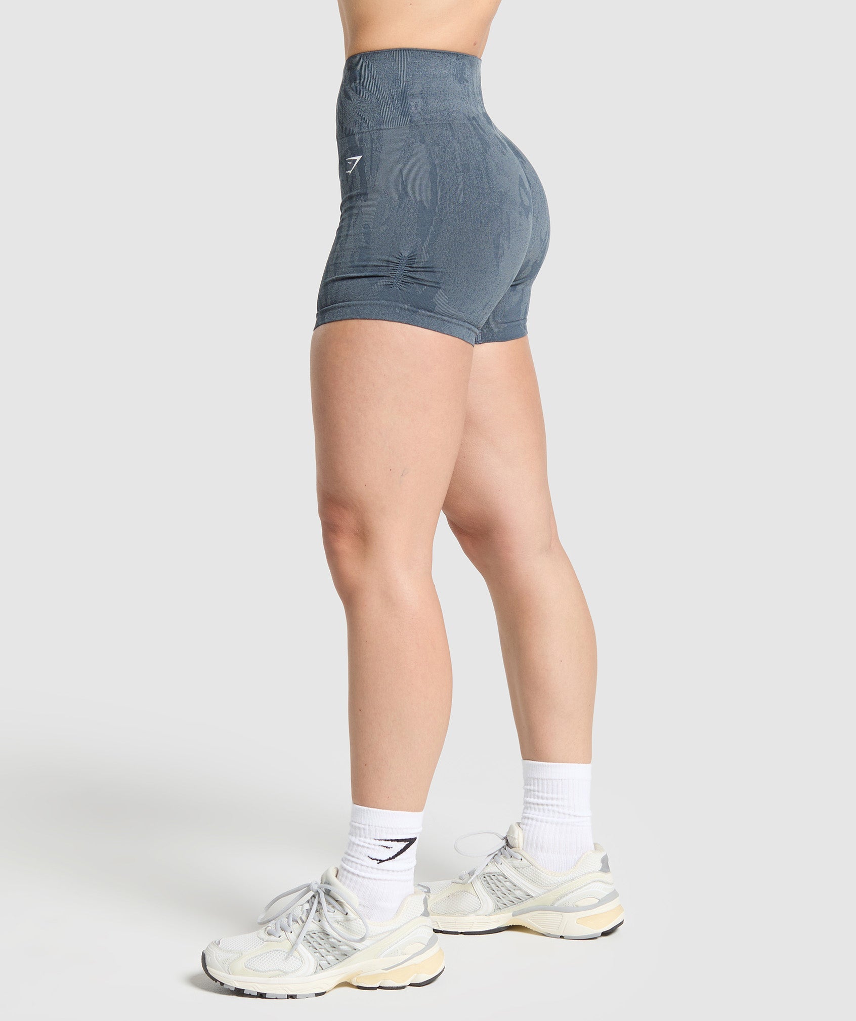 Gymshark Adapt Camo Seamless Shorts - Titanium Blue/Denim Grey