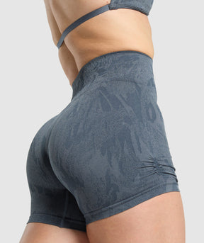 Gymshark Adapt Camo Seamless Shorts - Titanium Blue/Denim Grey