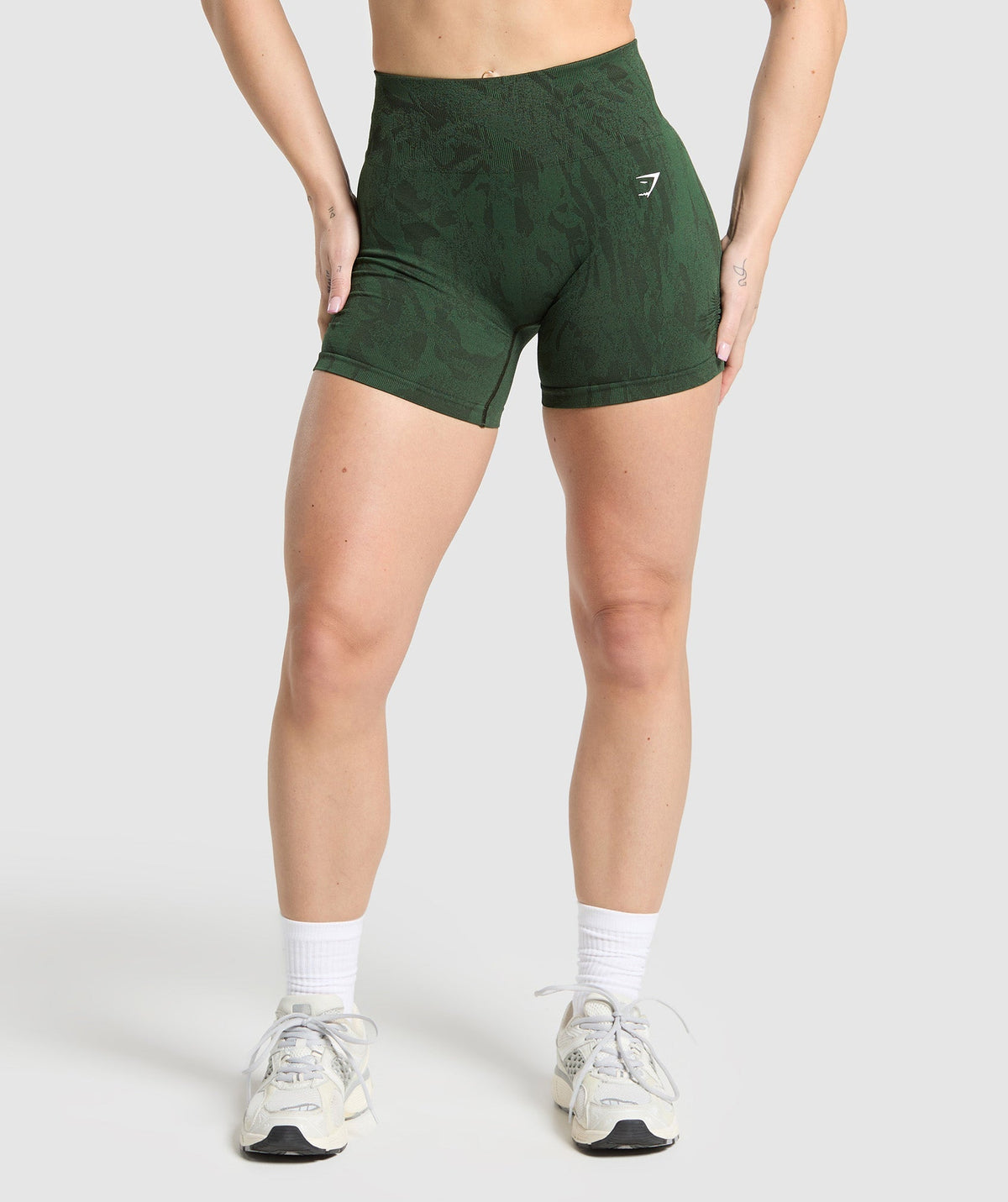 Gymshark Adapt Camo Seamless Shorts - Trail Green/Classic Green