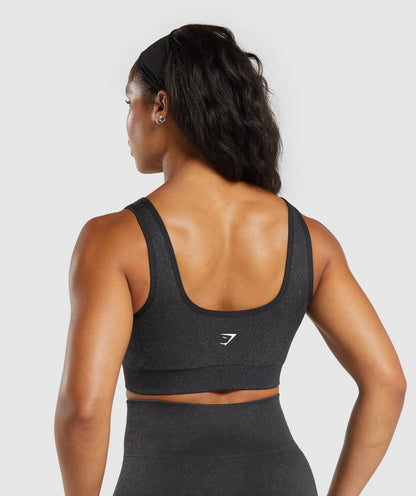 Gymshark Adapt Fleck Sports Bra - Black/Smokey Grey