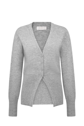 Alexia Buttoned Oversized Cardigan - Grey Marle