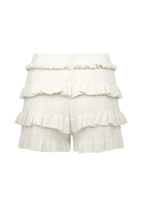 Amy Pointelle Knit Frill Bloomers - Ivory