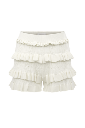 Amy Pointelle Knit Frill Bloomers - Ivory