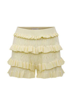 Amy Pointelle Knit Frill Bloomers - Lemon
