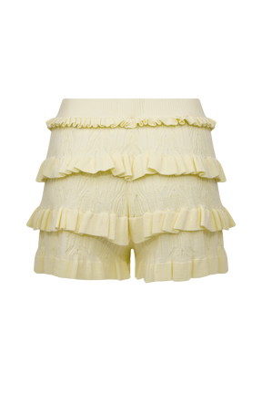 Amy Pointelle Knit Frill Bloomers - Lemon