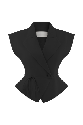 Andina Shortsleeve Linen Top - Black