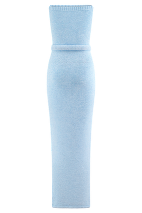 Andrea Strapless Knit Maxi Dress - Light Blue