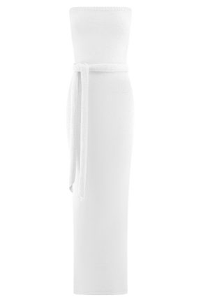 Andrea Strapless Knit Maxi Dress - White