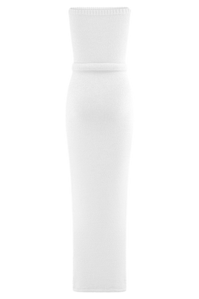 Andrea Strapless Knit Maxi Dress - White