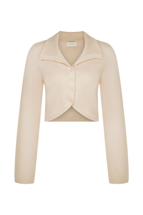 Annabelle Knit Curved Hem Cardigan - Cream
