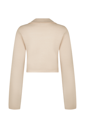 Annabelle Knit Curved Hem Cardigan - Cream