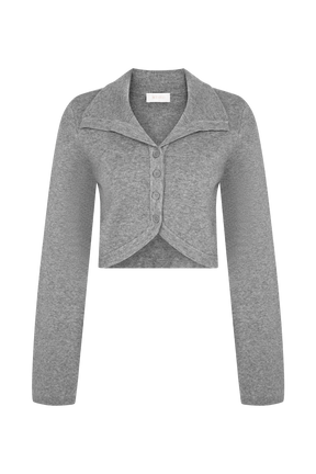 Annabelle Knit Curved Hem Cardigan - Charcoal