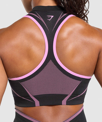Gymshark Apex Lift Seamless Crop Top - Darkest Purple/Sour Pink
