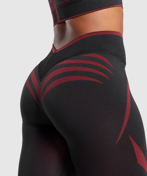 Gymshark Apex Lift Seamless Leggings - Black/Carmine Red