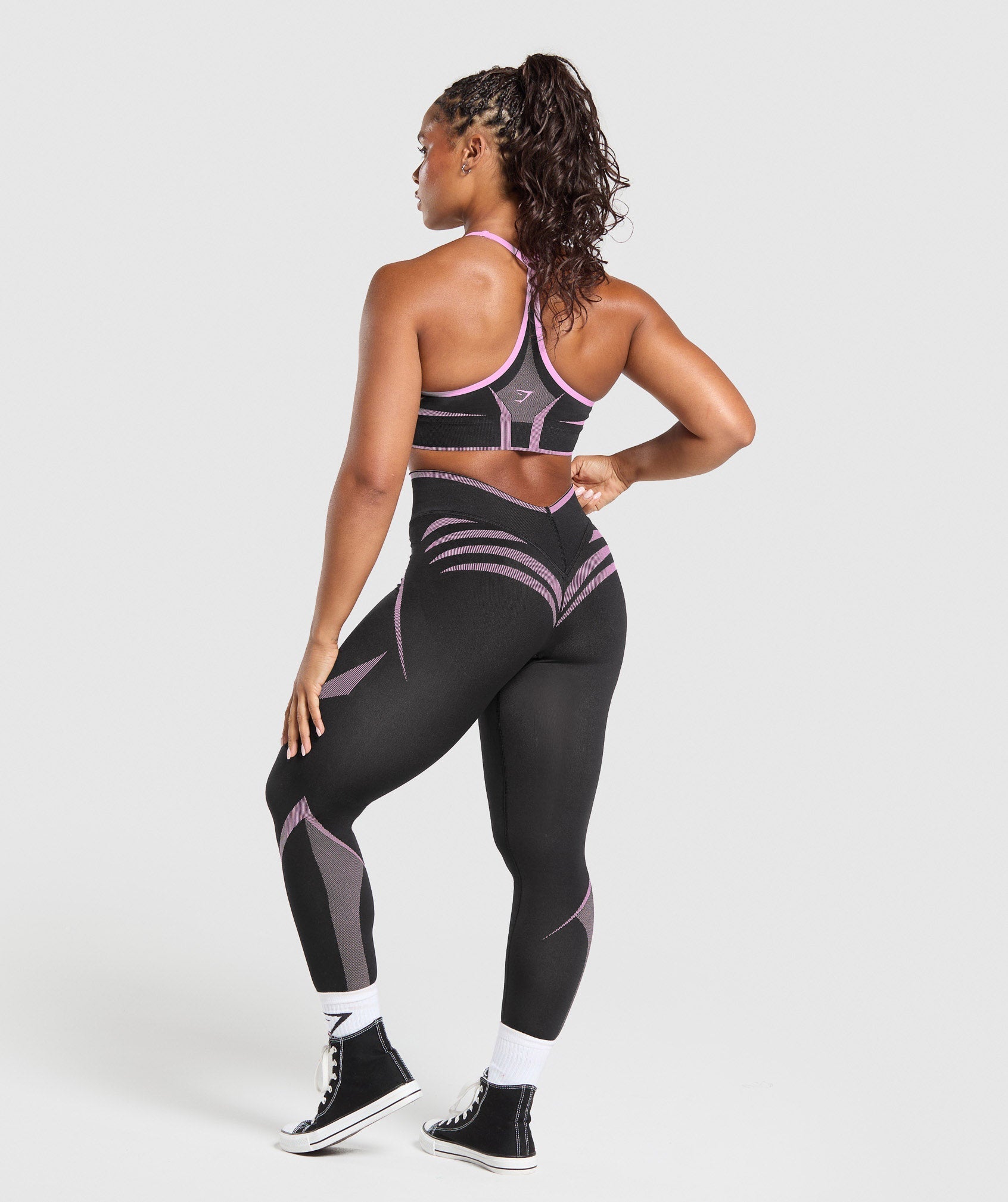 Gymshark Apex Lift Seamless Leggings - Darkest Purple/Sour Pink