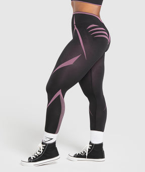 Gymshark Apex Lift Seamless Leggings - Darkest Purple/Sour Pink