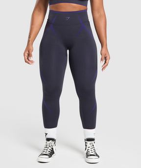 Gymshark Apex Lift Seamless Leggings - Heavy Blue/Cobalt Purple