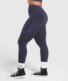 Gymshark Apex Lift Seamless Leggings - Heavy Blue/Cobalt Purple