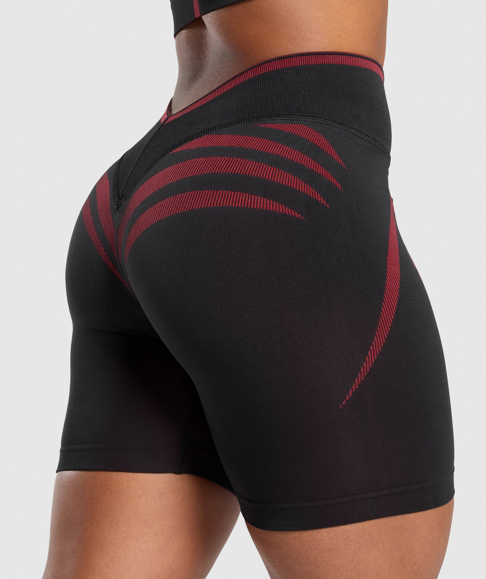 Gymshark Apex Lift Seamless Shorts - Black/Carmine Red
