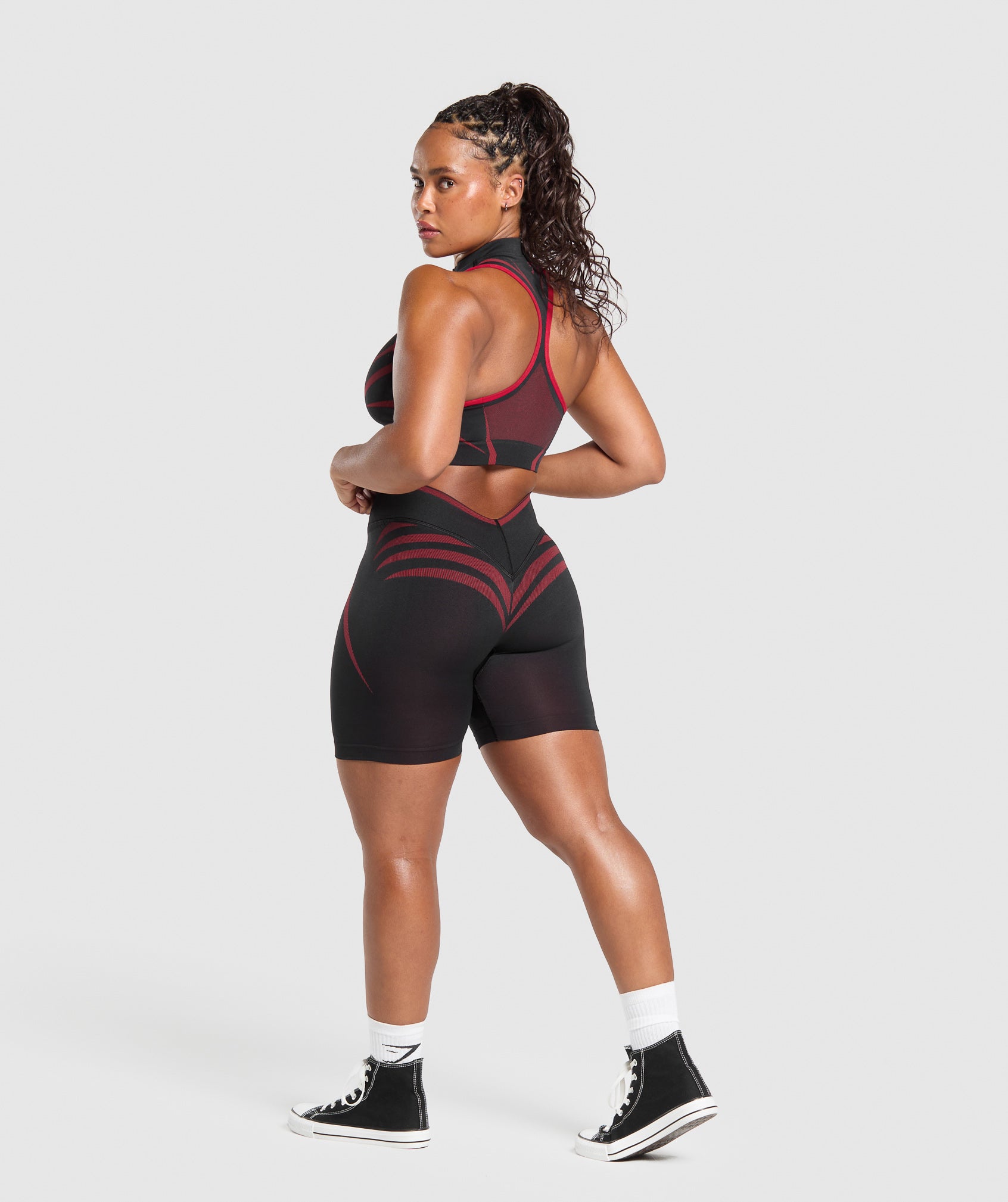 Gymshark Apex Lift Seamless Shorts - Black/Carmine Red