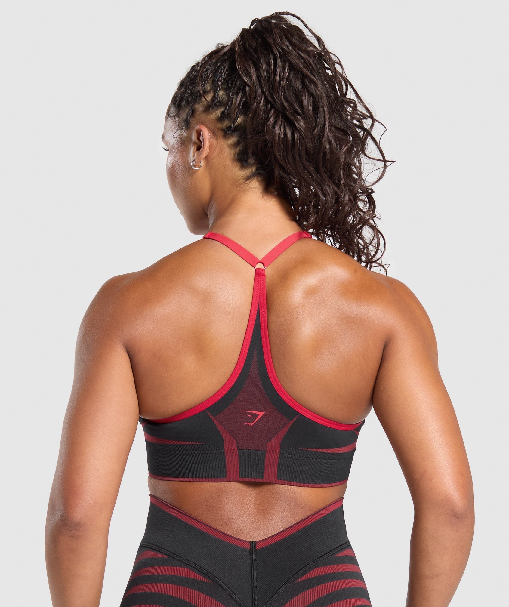 Gymshark Apex Lift  Seamless Sports Bra - Black/Carmine Red