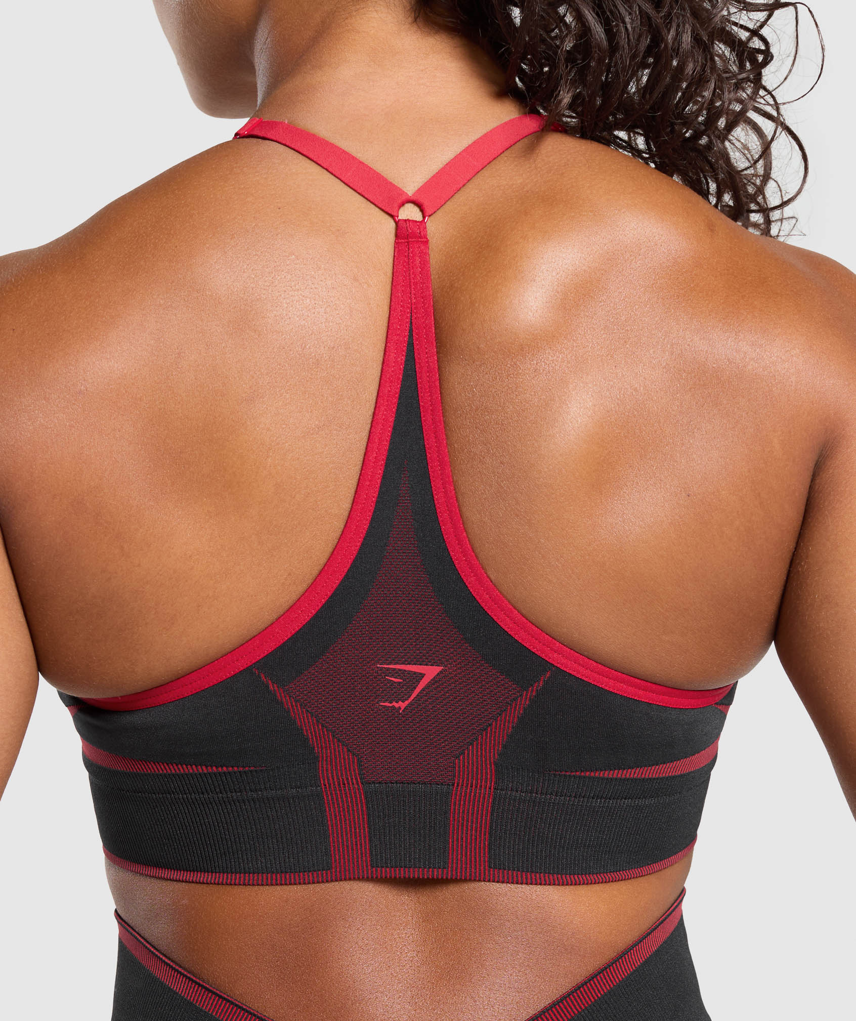 Gymshark Apex Lift  Seamless Sports Bra - Black/Carmine Red