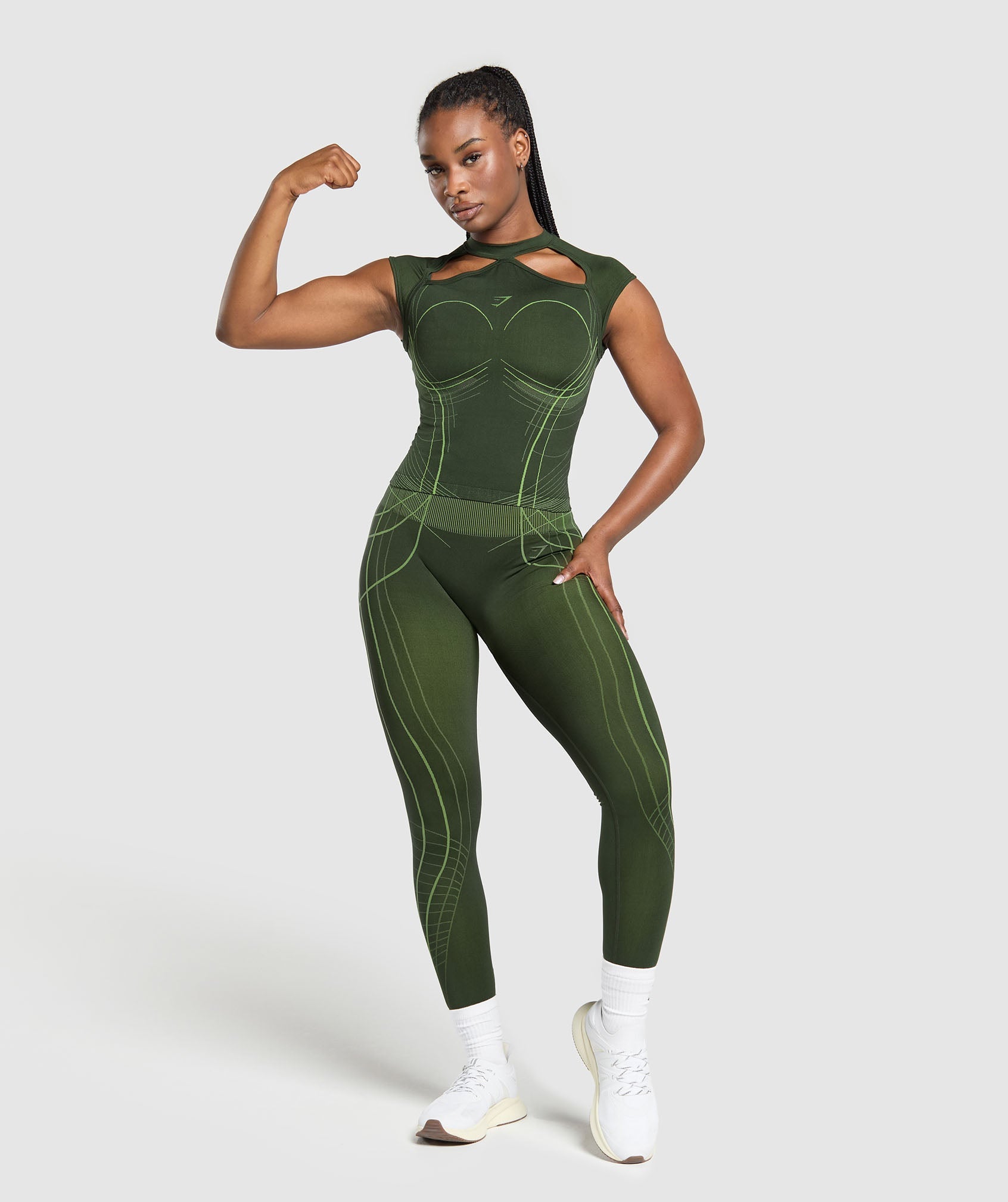 Gymshark Apex Seamless Leggings - Trail Green/Energy Gelato Green