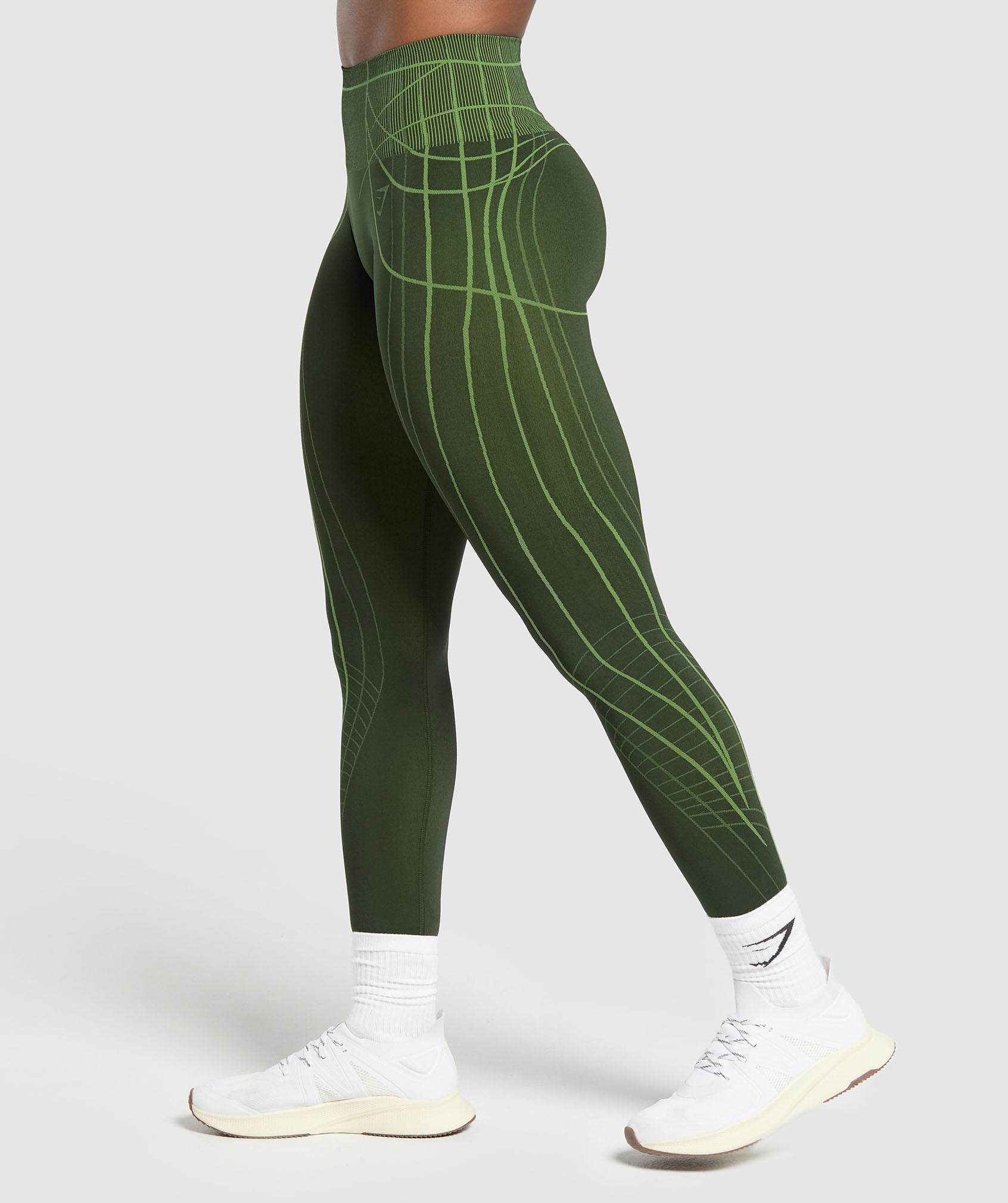 Gymshark Apex Seamless Leggings - Trail Green/Energy Gelato Green