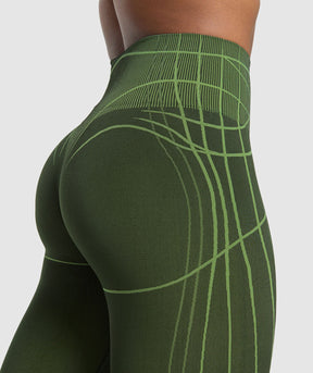 Gymshark Apex Seamless Leggings - Trail Green/Energy Gelato Green