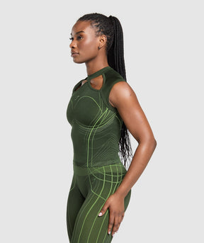 Gymshark Apex Seamless Midi T-Shirt - Trail Green/Energy Gelato Green