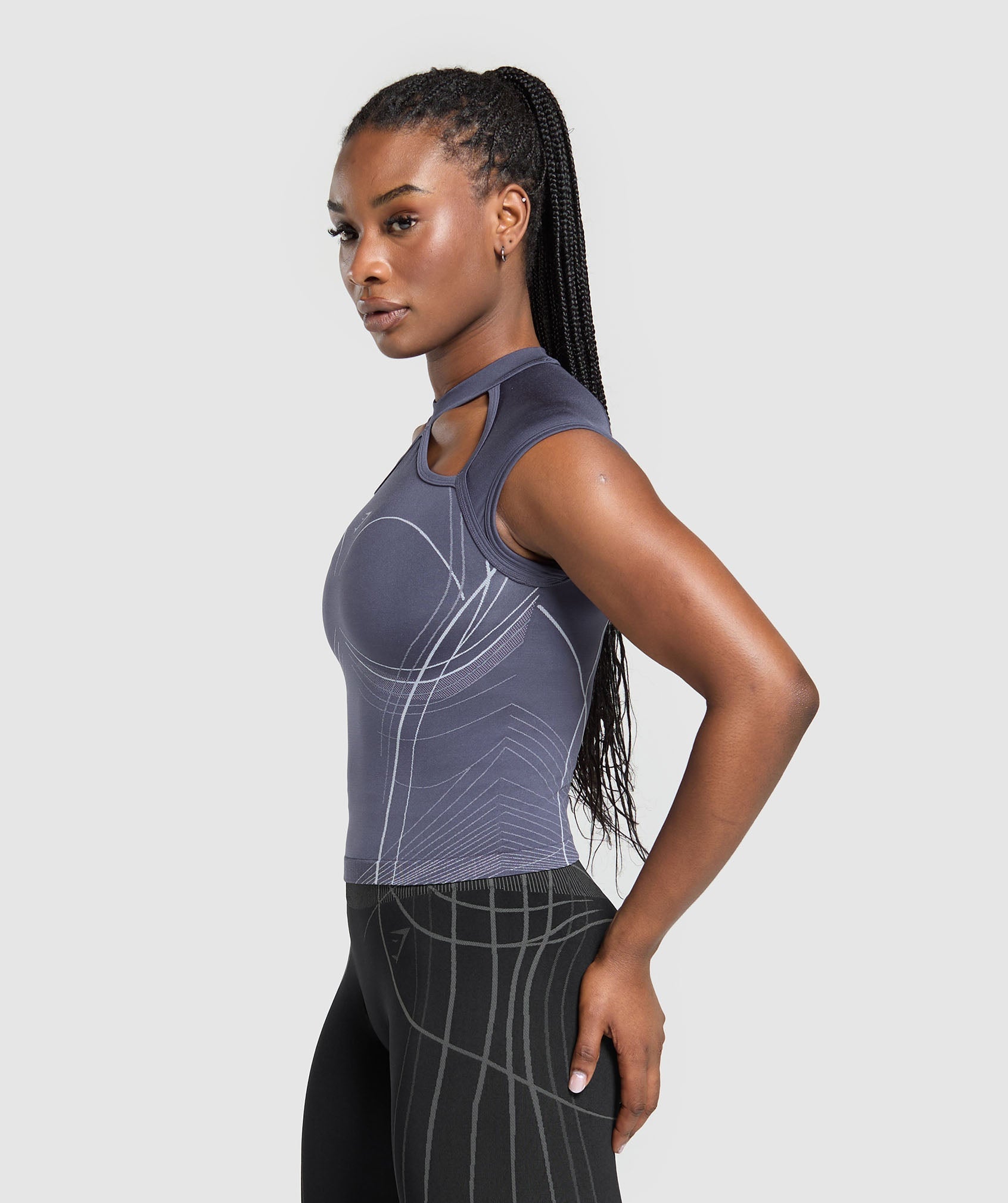 Gymshark Apex Seamless Midi T-Shirt - Weighted Purple/Fresh Lilac