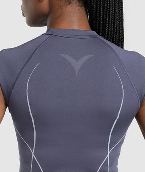 Gymshark Apex Seamless Midi T-Shirt - Weighted Purple/Fresh Lilac