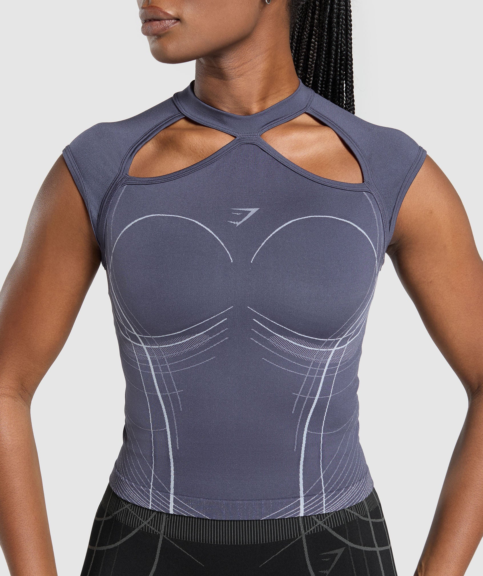 Gymshark Apex Seamless Midi T-Shirt - Weighted Purple/Fresh Lilac