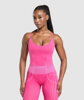 Gymshark Apex Seamless Midi Tank With Shelf - Valley Pink/Sour Pink
