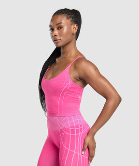 Gymshark Apex Seamless Midi Tank With Shelf - Valley Pink/Sour Pink