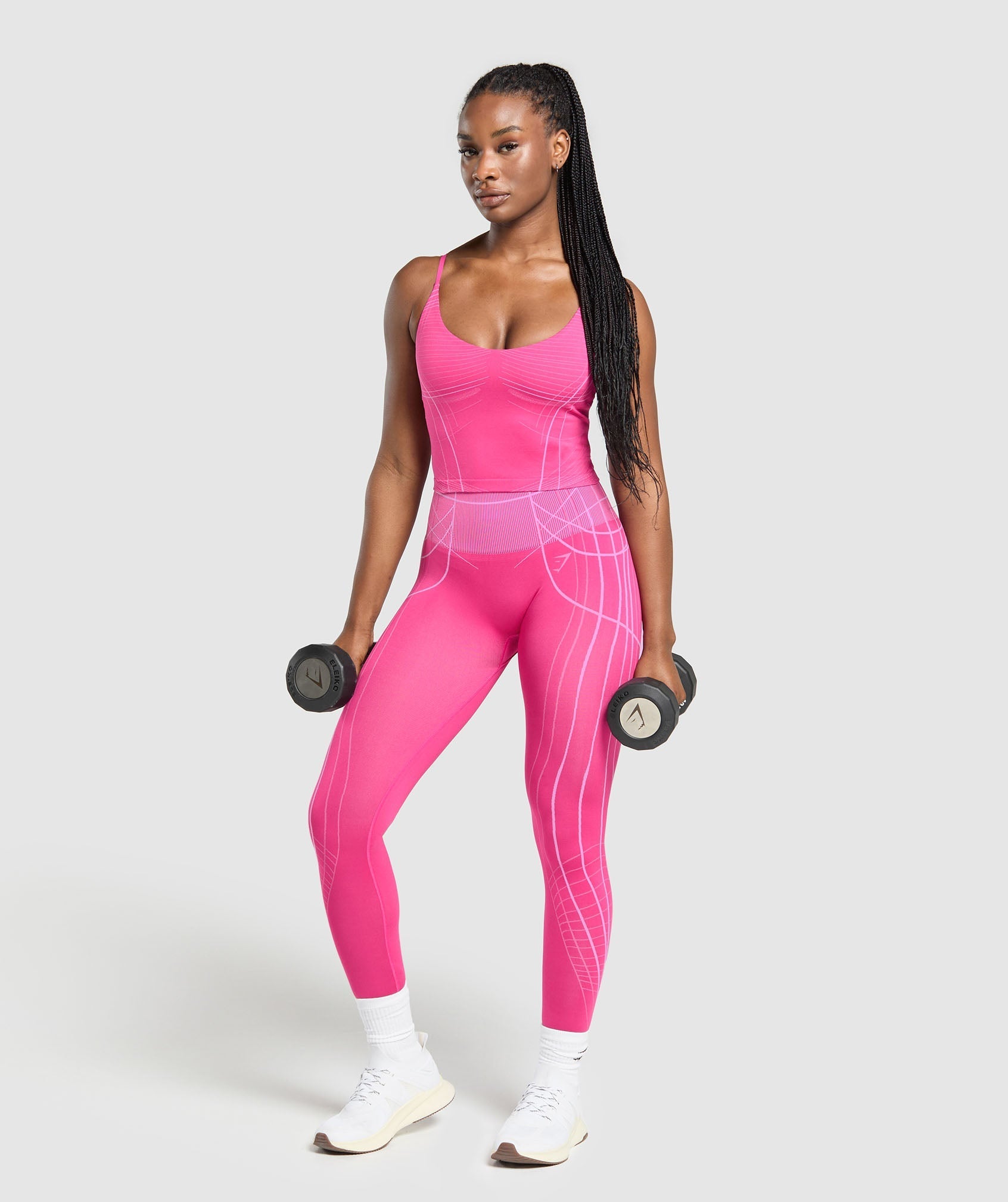 Gymshark Apex Seamless Midi Tank With Shelf - Valley Pink/Sour Pink