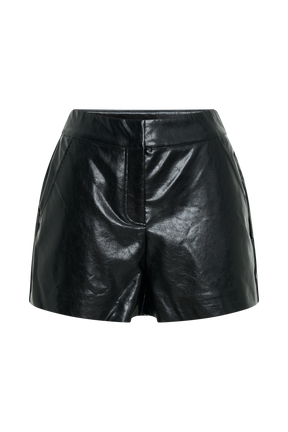 Arabelle Faux Leather Shorts - Black
