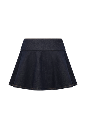 Arista Denim Mini Skirt - Washed Indigo Blue
