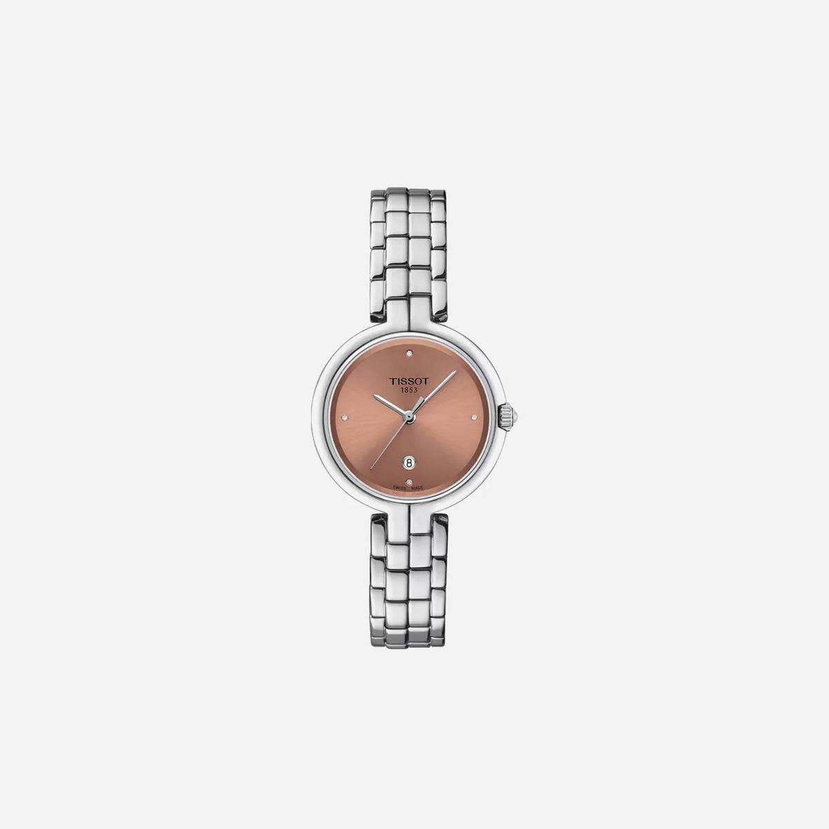 Tissot Flamingo Silver Dial Stainless Steel Bracelet 30mm