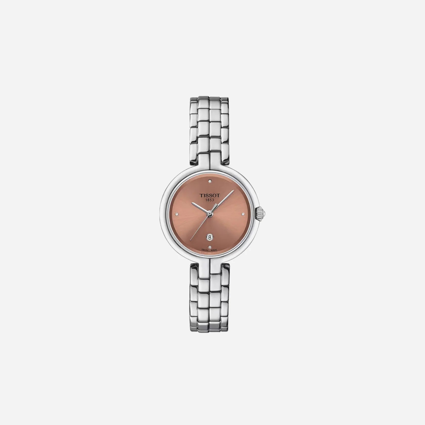 Tissot Flamingo Silver Dial Stainless Steel Bracelet 30mm