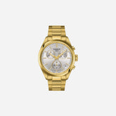 Tissot PR 100 Chronograph Silver Dial Yellow Gold PVD Stainless Steel Quartz Watch