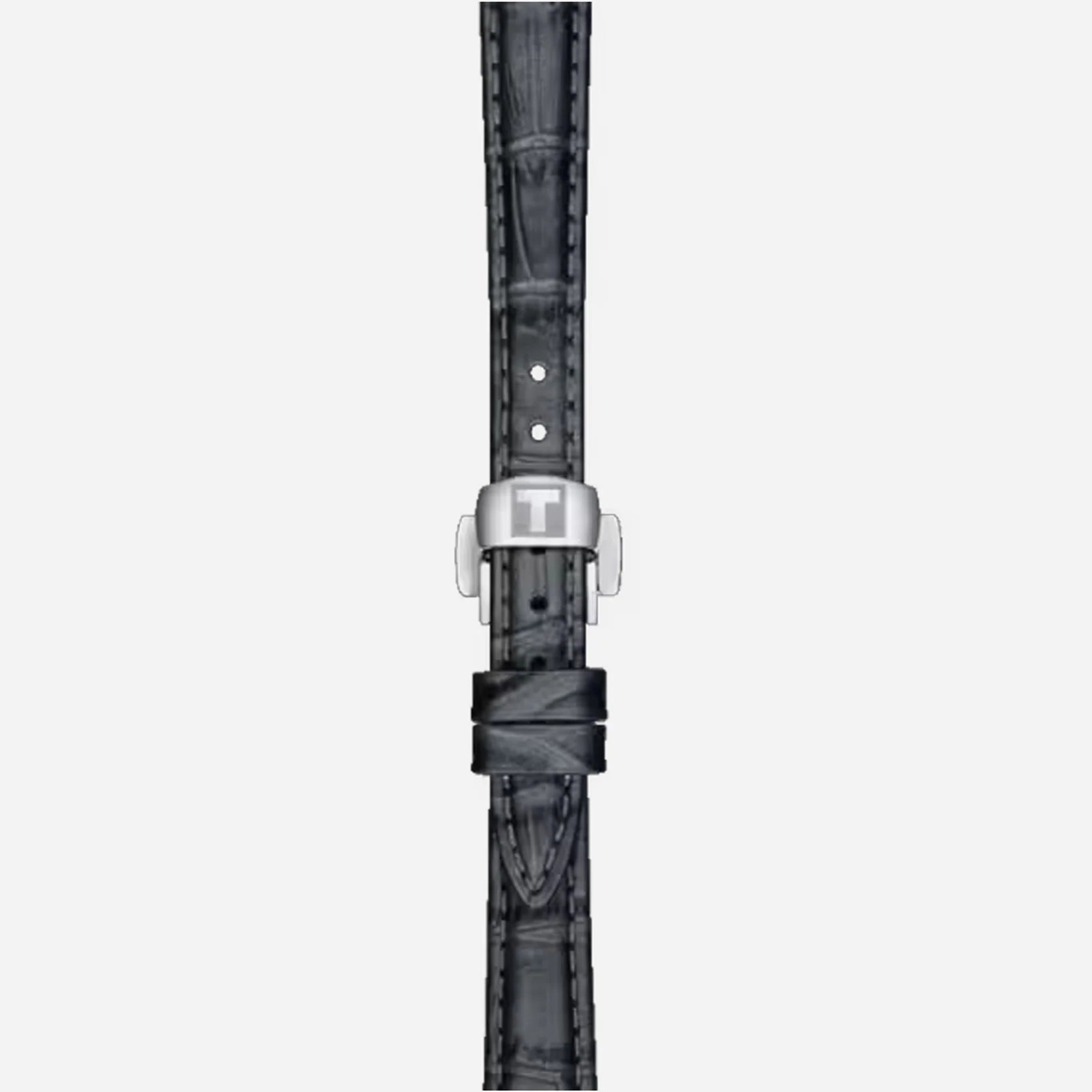 Tissot Desir Graded Silver-Black Dial 28mm Grey Leather Strap Watch