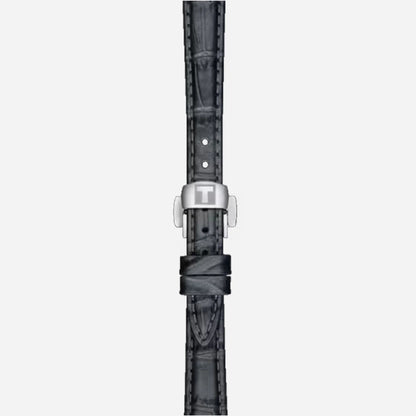 Tissot Desir Graded Silver-Black Dial 28mm Grey Leather Strap Watch