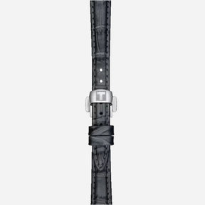 Tissot Desir Graded Silver-Black Dial 28mm Grey Leather Strap Watch