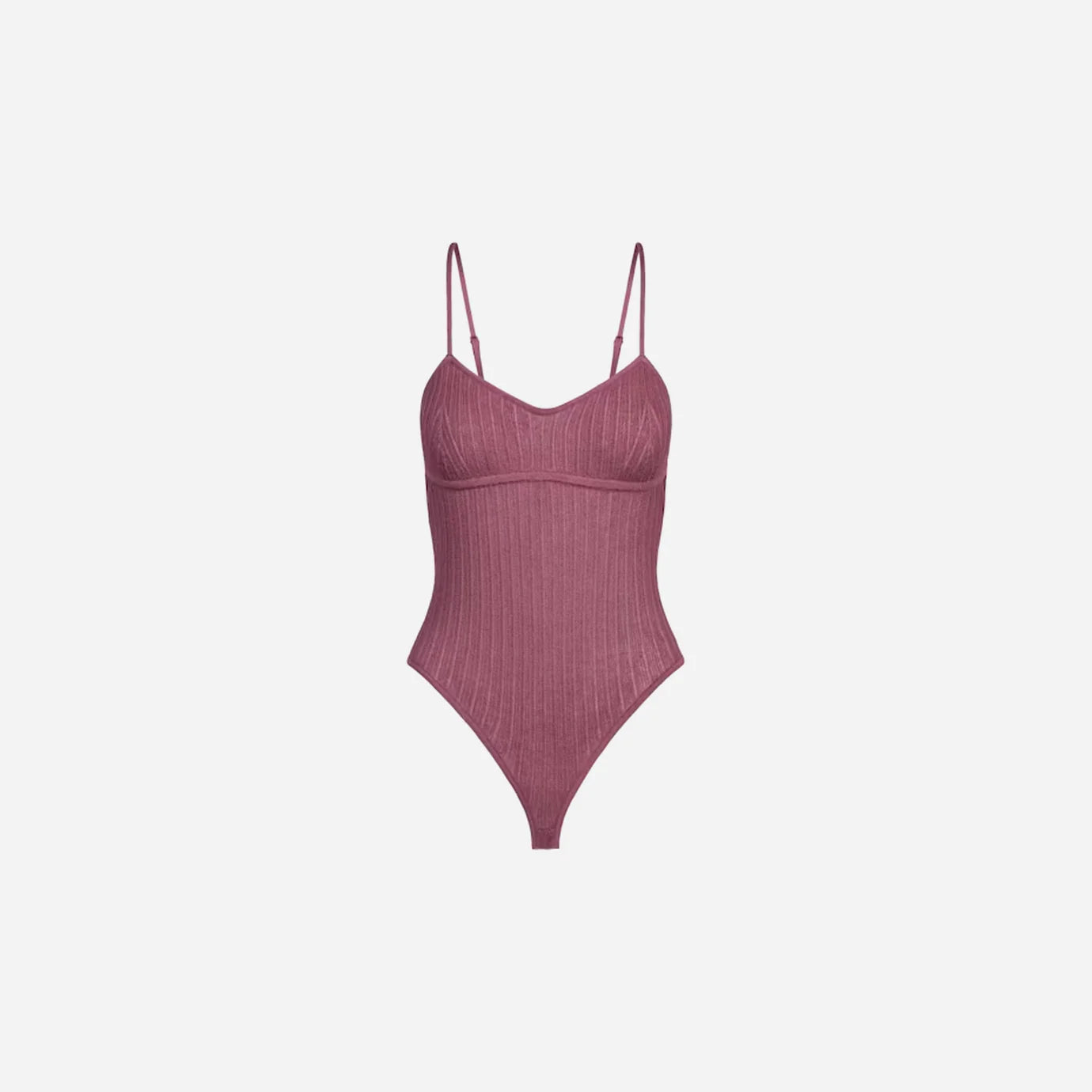 SKIMS Sheer Knit Cami Bodysuit Beet