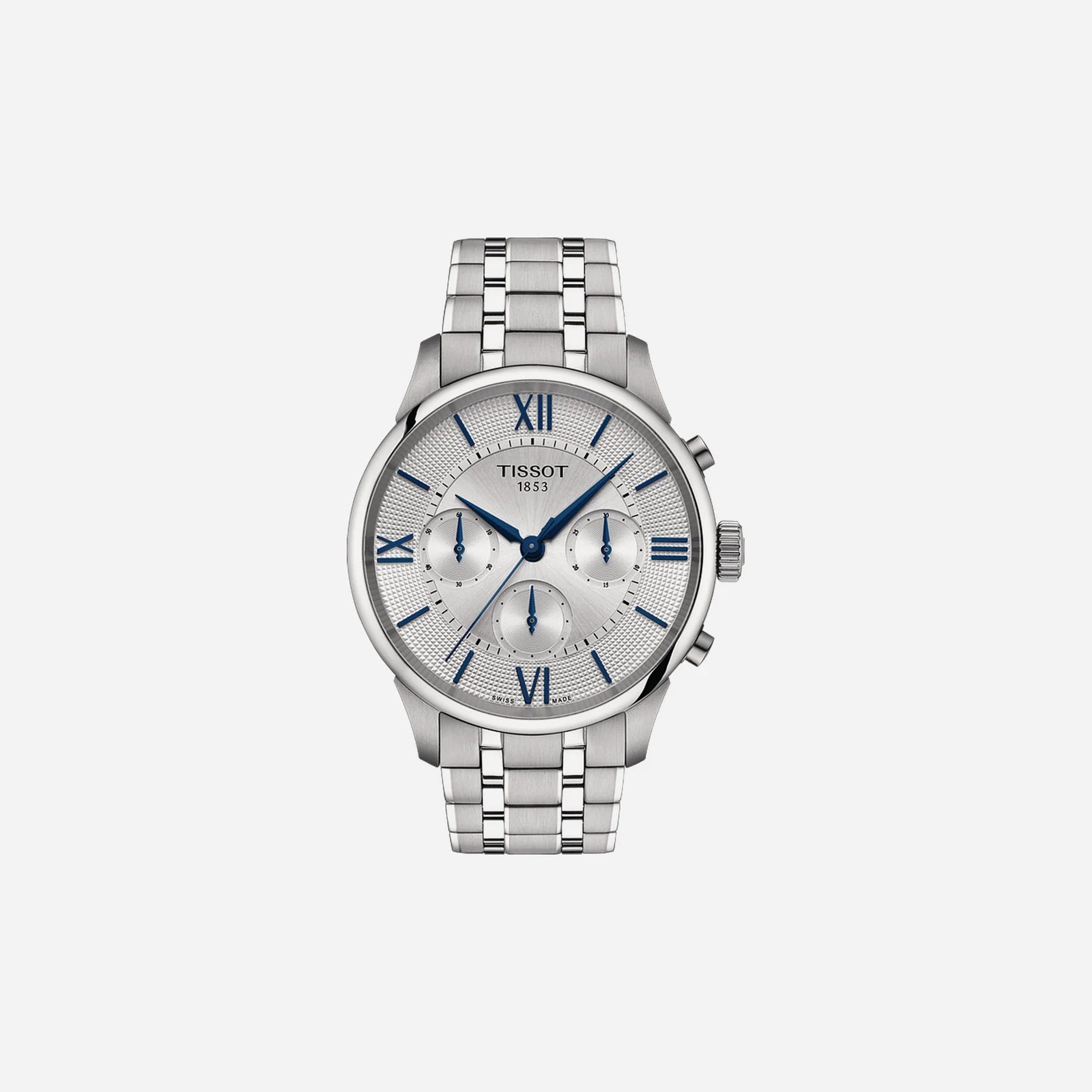 Tissot Chemin Des Tourelles Automatic Chronograph 42mm Silver Dial Stainless Steel Watch