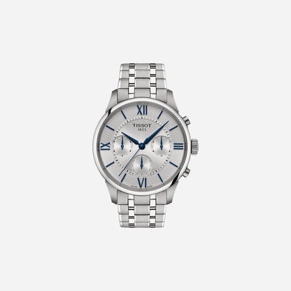 Tissot Chemin Des Tourelles Automatic Chronograph 42mm Silver Dial Stainless Steel Watch