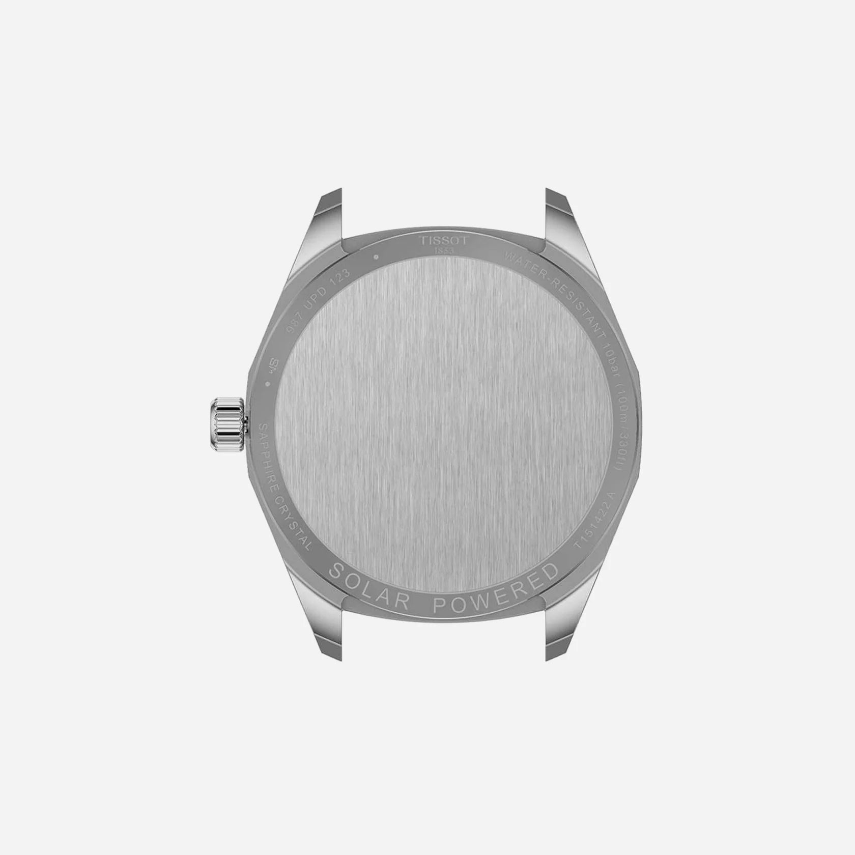 Tissot PRC 100 Solar Quartz Blue Dial Grey Stainless Steel Watch 39mm