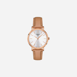 Tissot Everytime White Dial 34mm Beige Leather Strap Quartz Watch